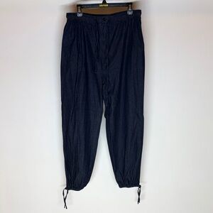 Indigo Blue Balloon Denim Jeans / Pants elastic waist & tie hem size large?
